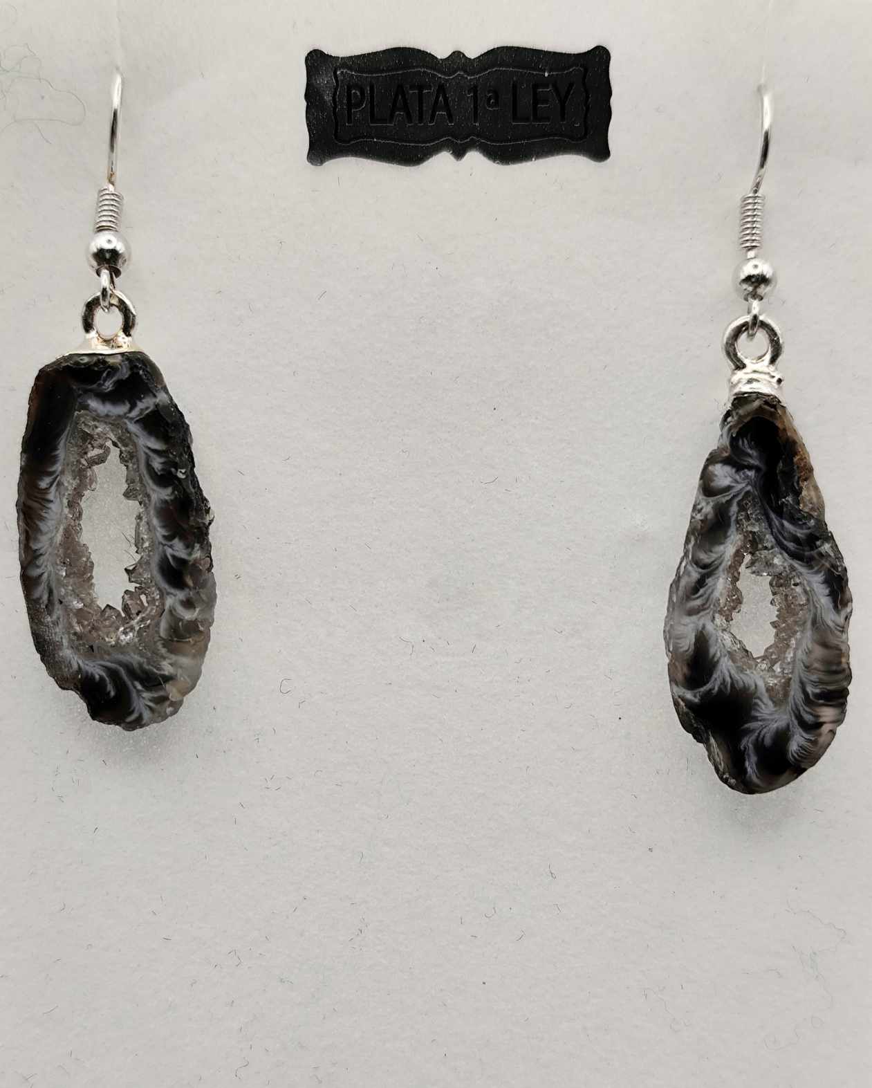 Pendientes de Ágata Drusa de plata