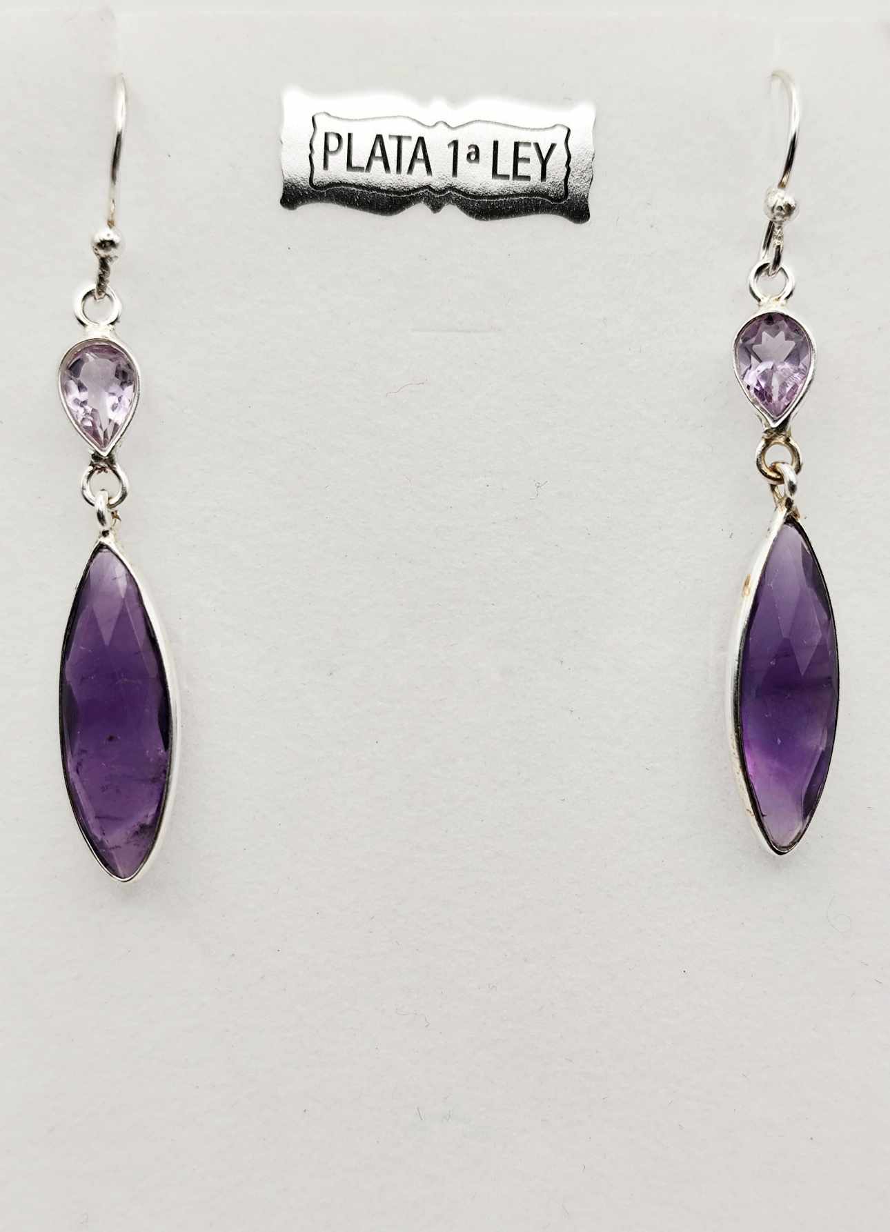 Pendientes de Amatista de plata