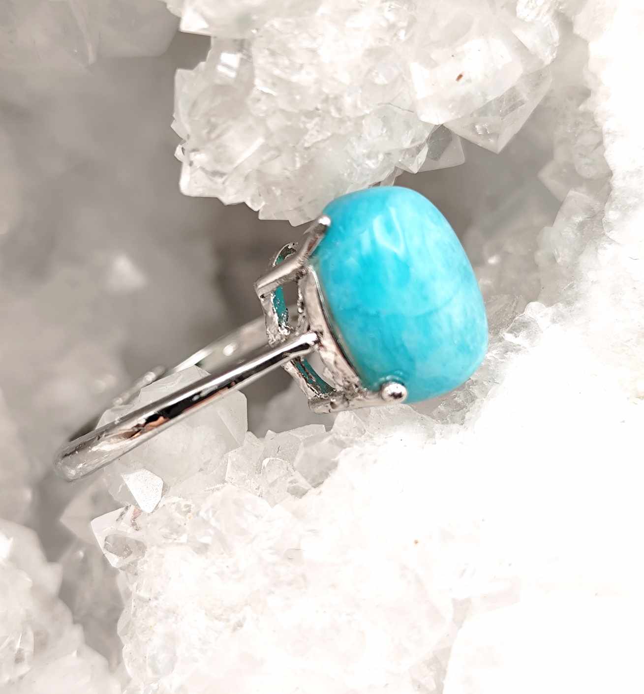 Anillo de Aguamarina Azul Claro