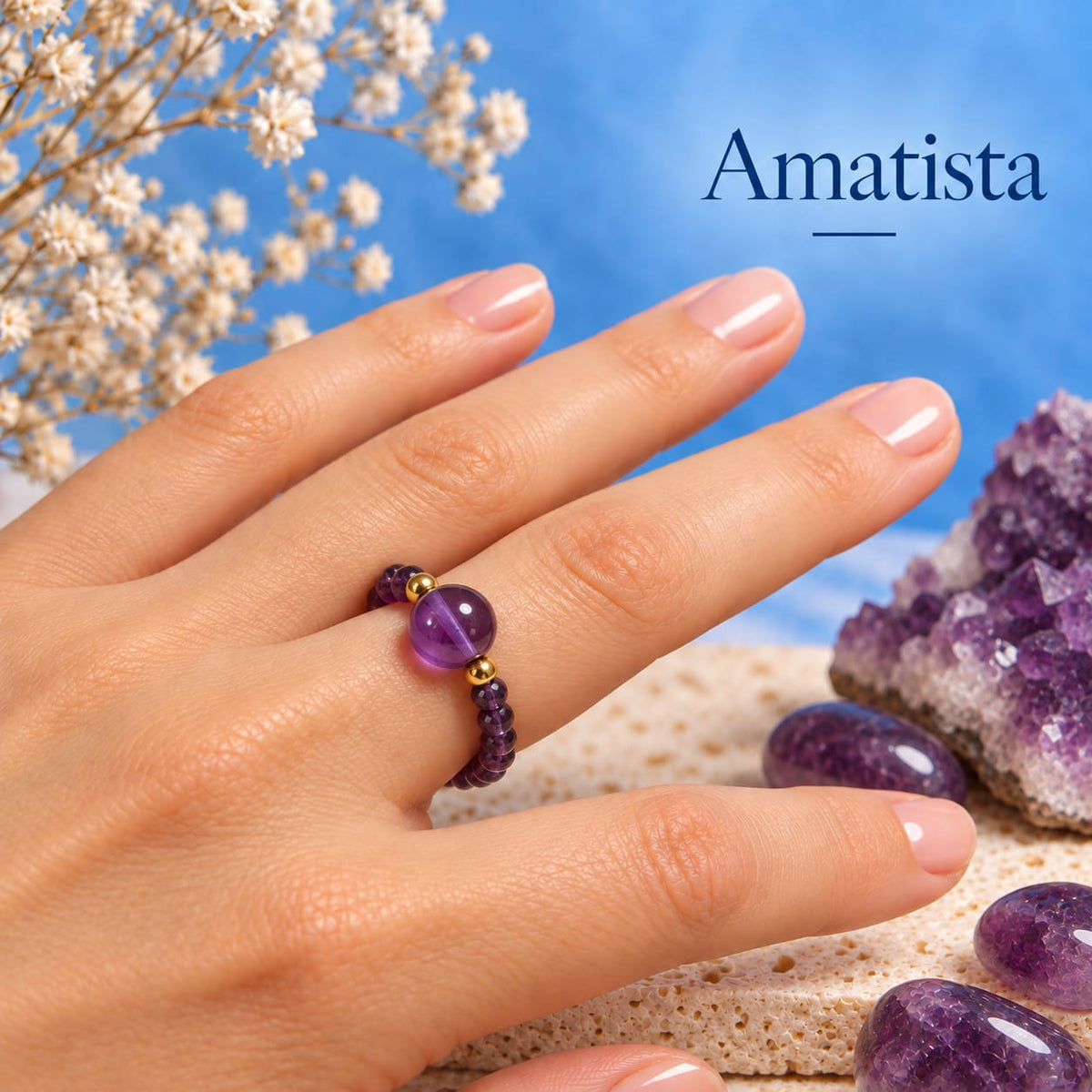 Anillo de Amatista Facetada