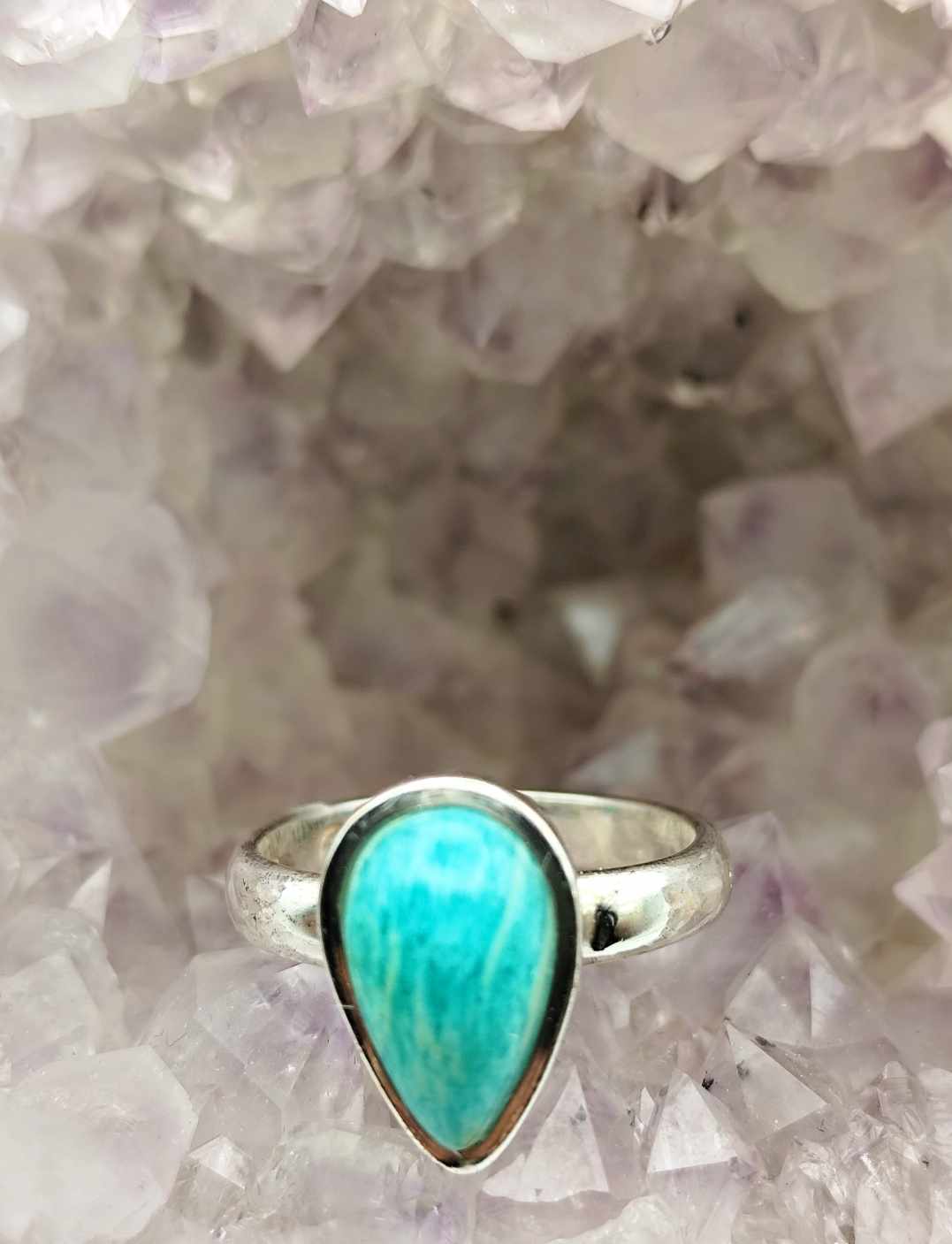 Anillo de Amazonita de plata