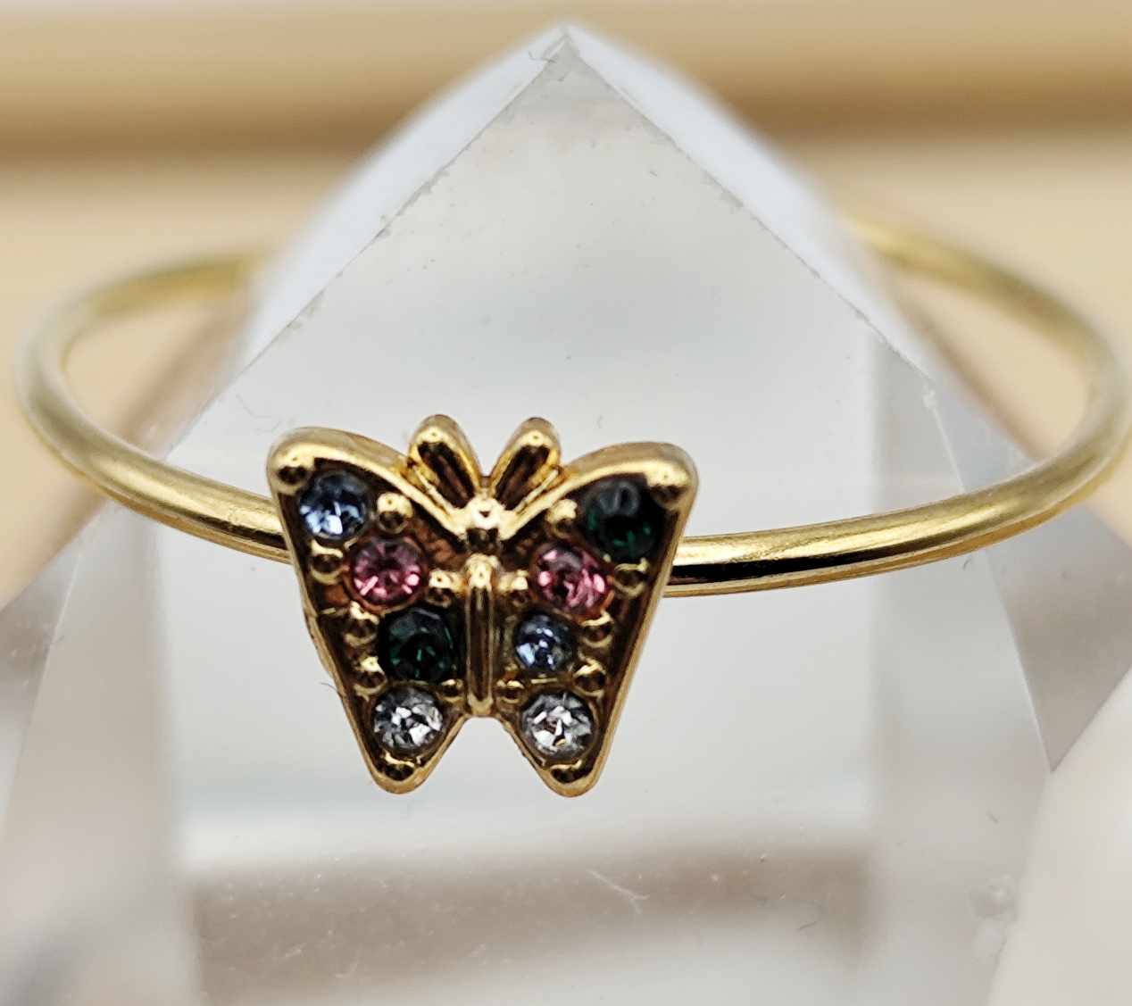 Anillo Mariposa Turmalina Multicolor