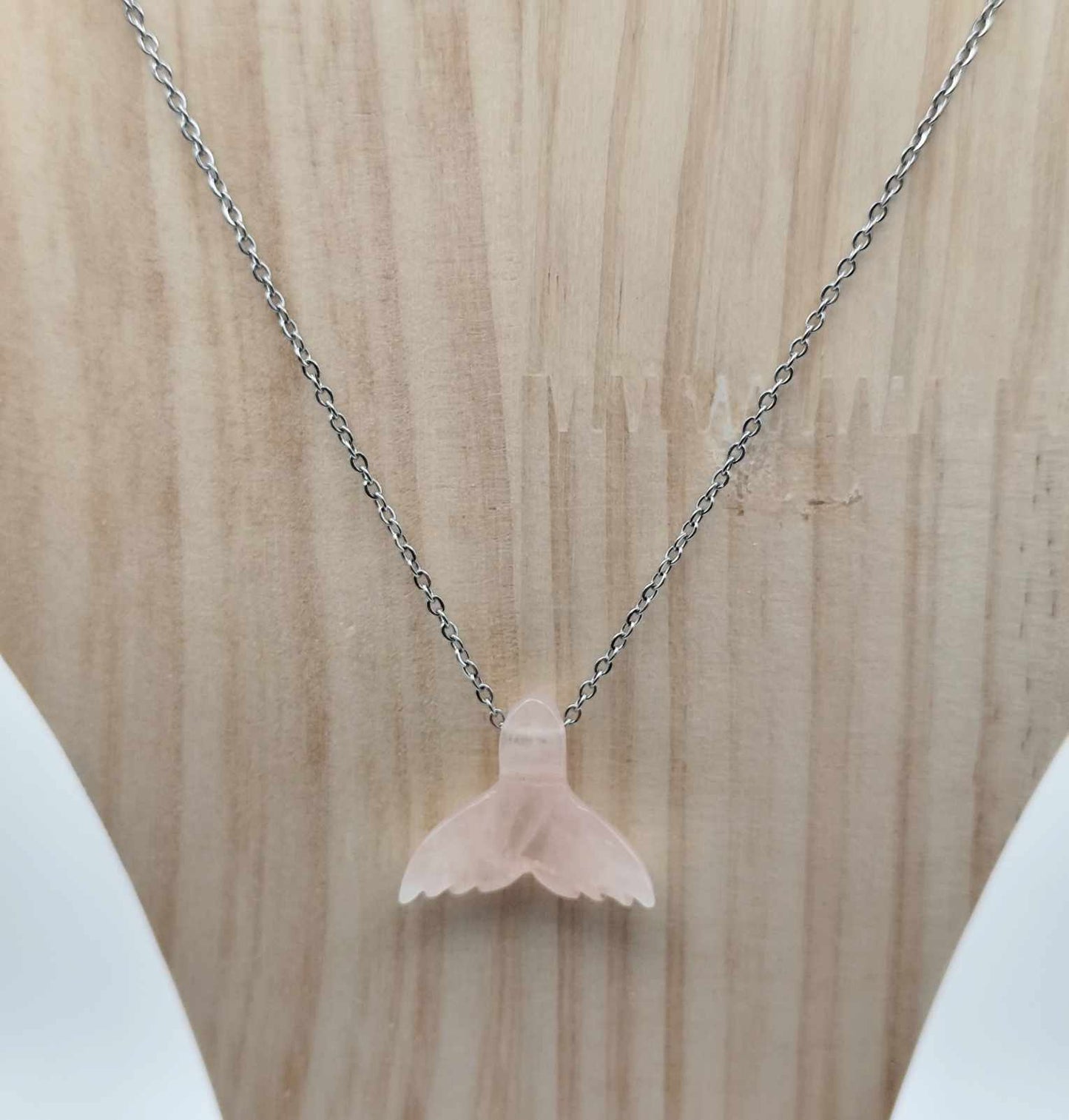 Collar de Cuarzo Rosa de Cola de Pez