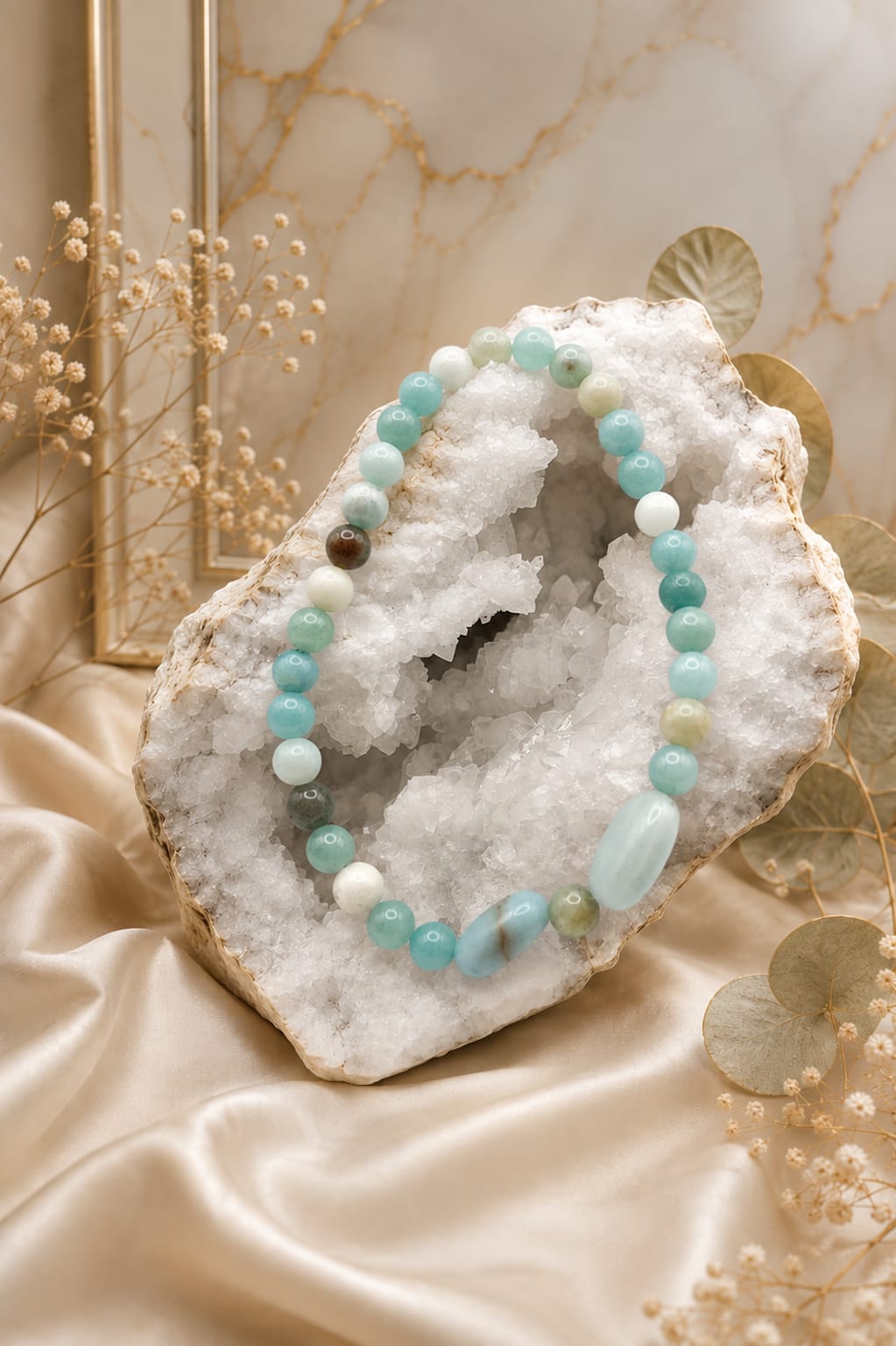 Conjunto de Collar y Pulsera de Amazonita