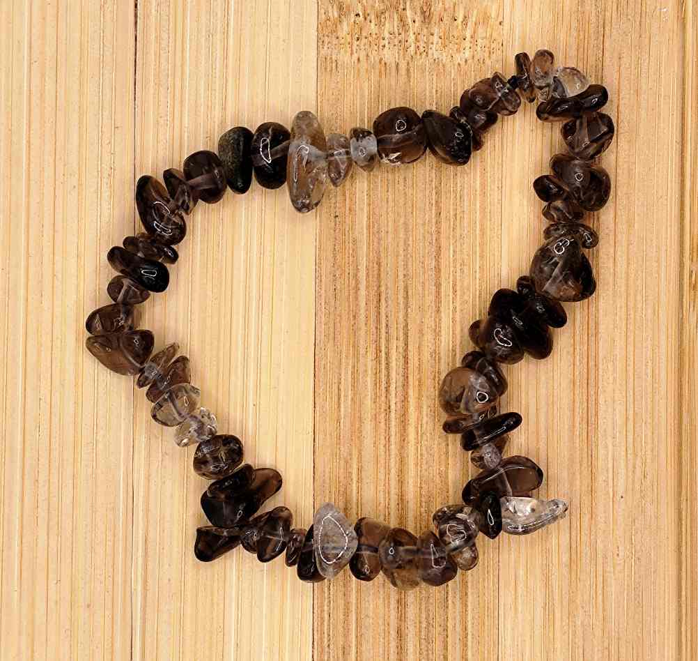 Pulsera de Cuarzo ahumado chip