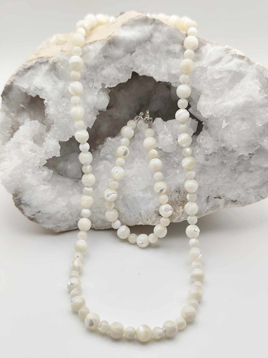Conjunto de collar y pulsera de Nacar