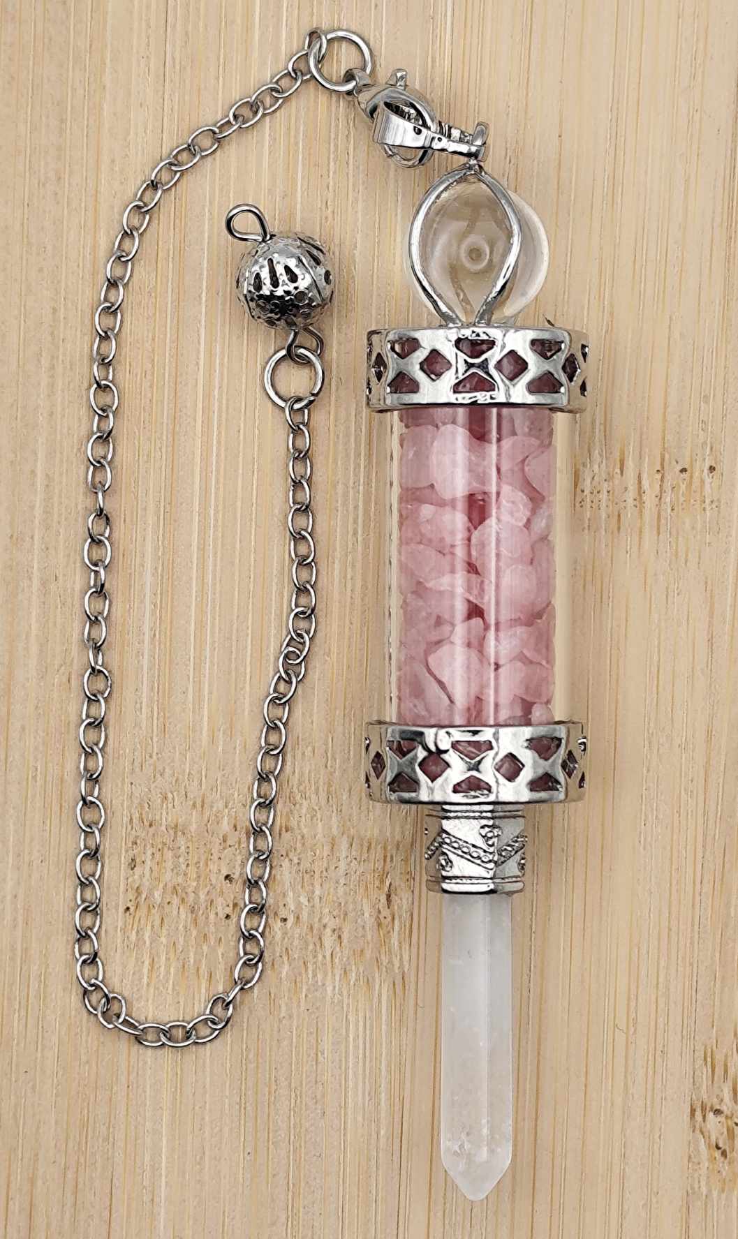 Péndulo de Cuarzo Rosa