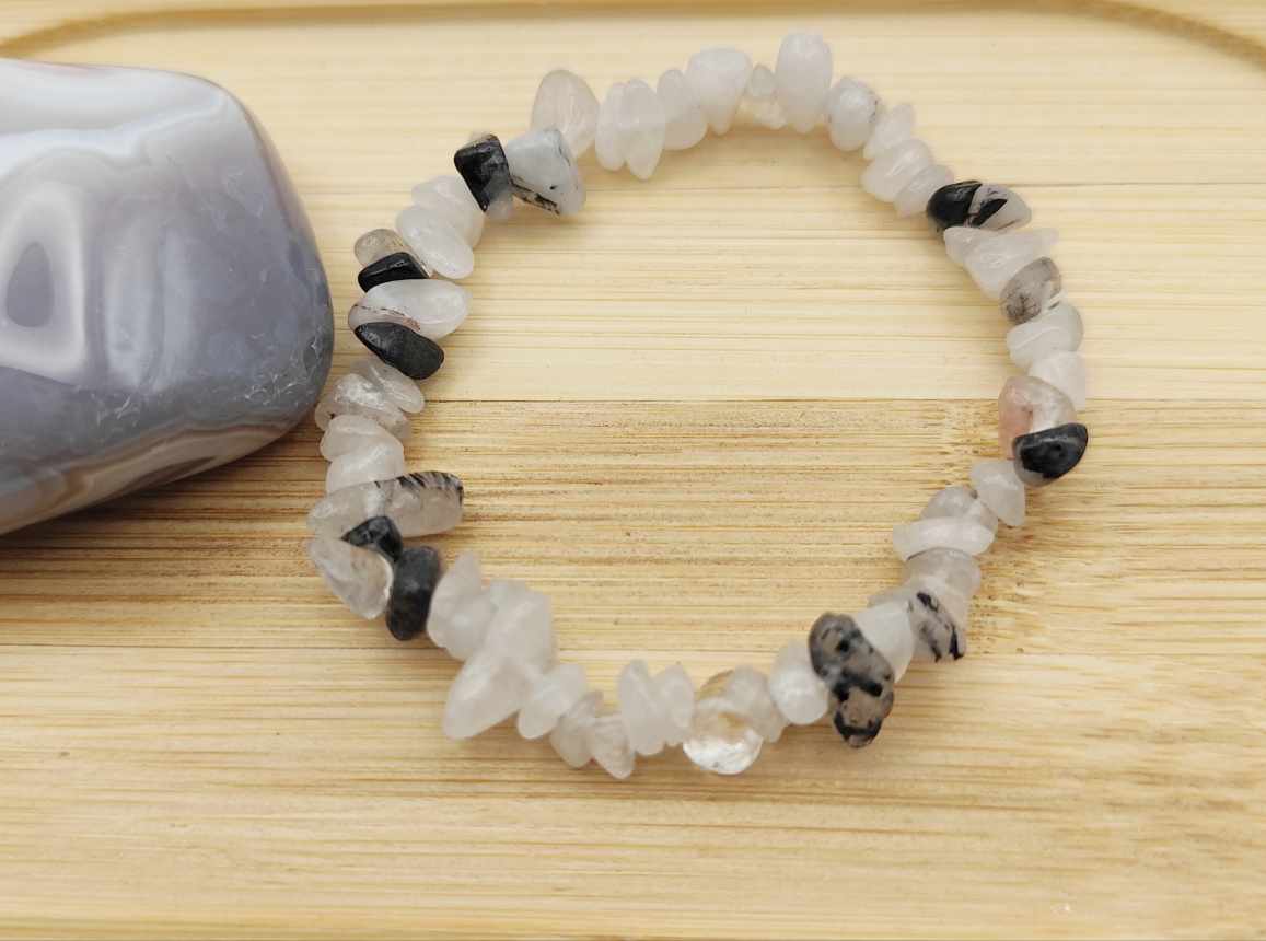 Pulsera de Cuarzo Rutilado chip