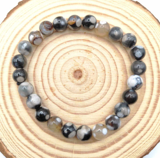 Pulsera de Ágata Flor Negra