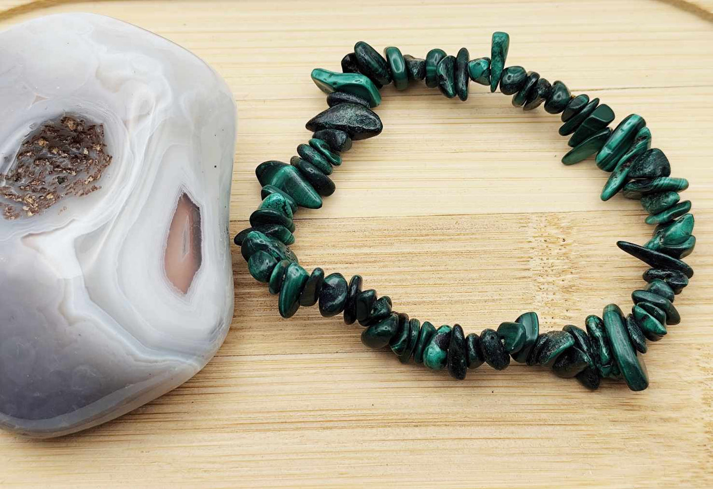 Pulsera Malaquita chip