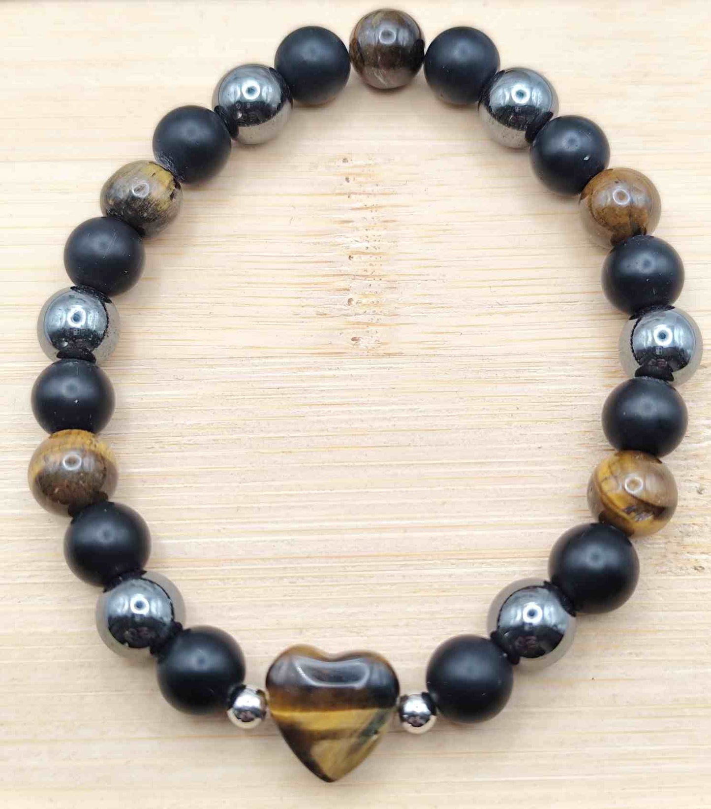 Pulsera de Obsidiana Hematite y Ojo de Tigre