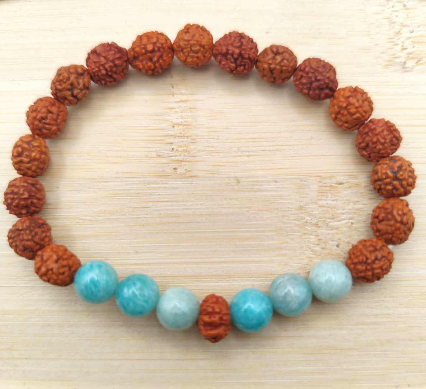 Pulsera de Rudraska y Amazonita