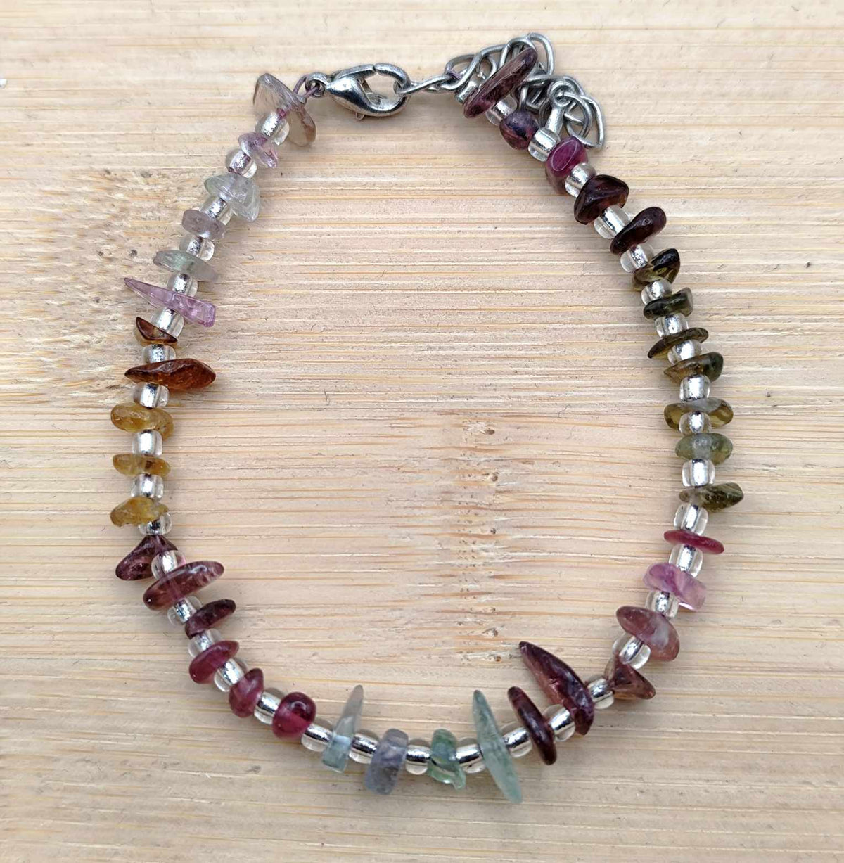 Bracelet de tourmaline multicolore en éclats