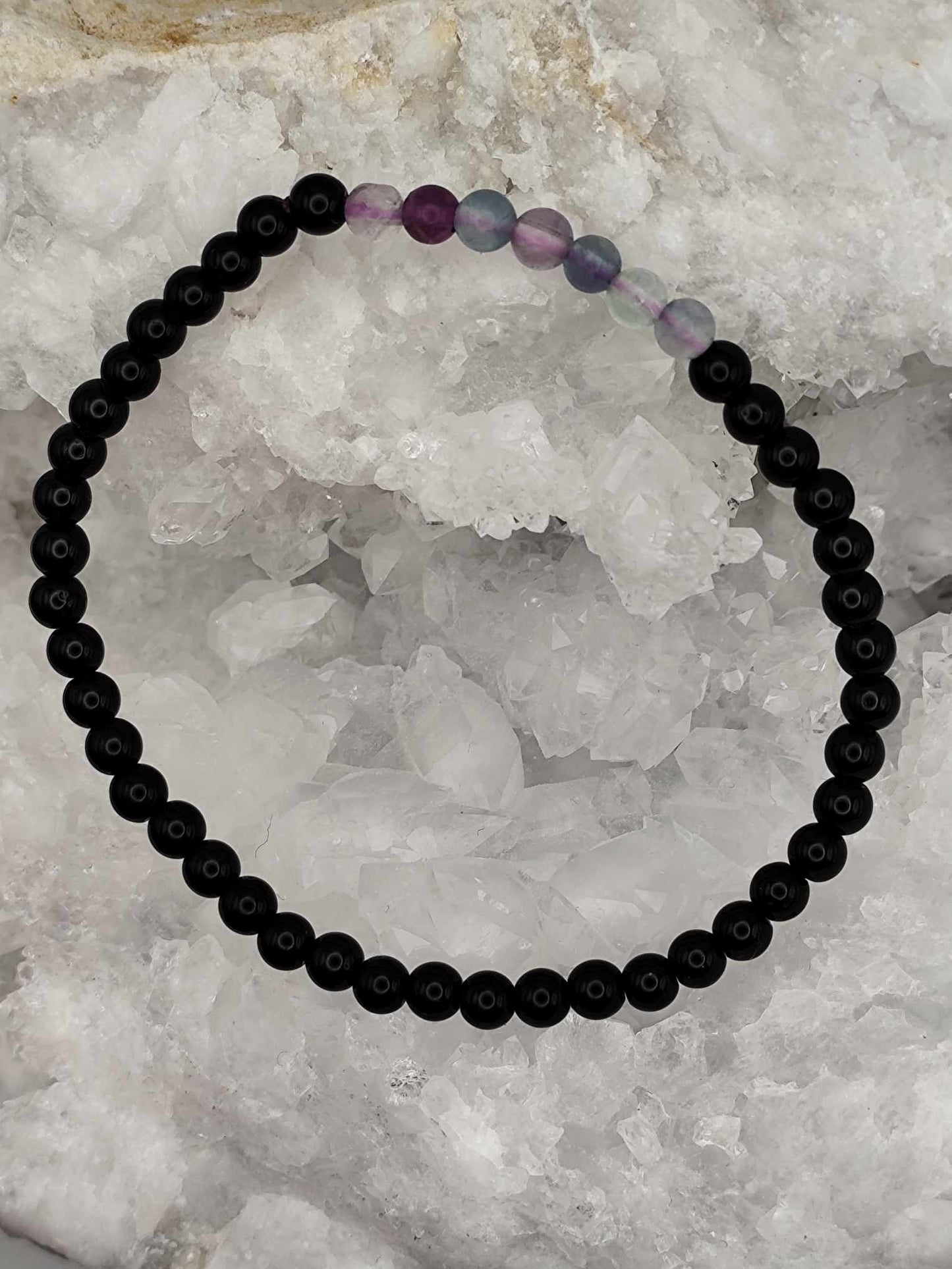 Pulsera de Obsidiana y Fluorita