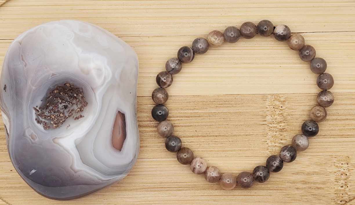 Pulsera de Piedra Luna Negra