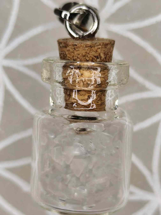 Collar Botellita de Cuarzo Blanco