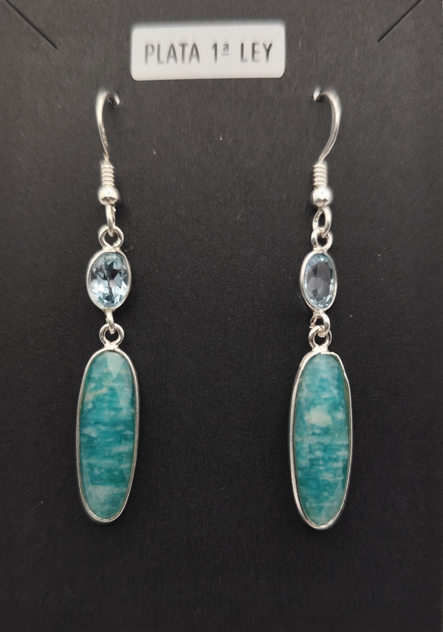 Pendientes de Amazonita de Plata