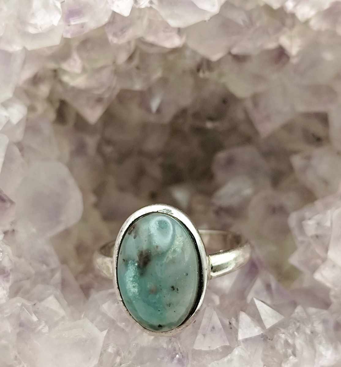 Anillo de Acuaprasa de plata