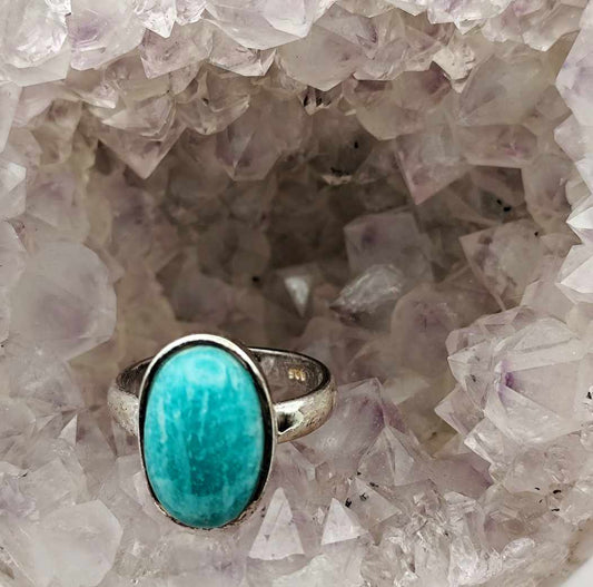 Anillo de Amazonita de plata