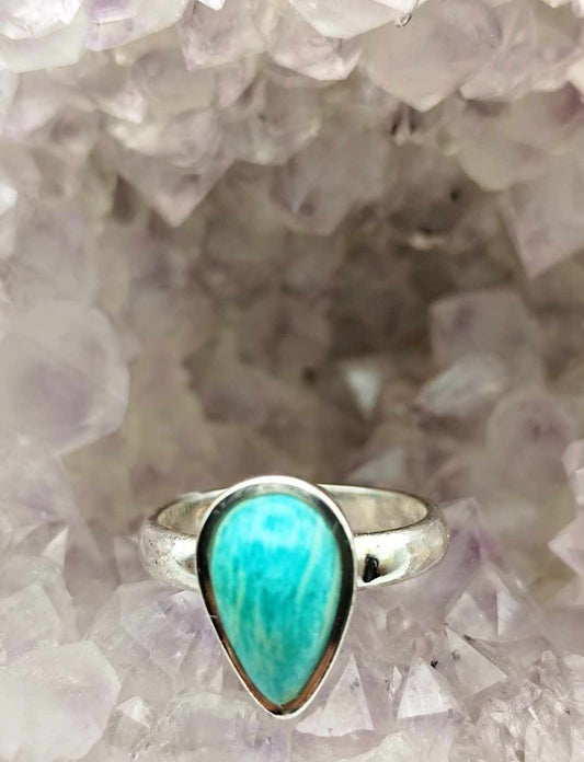 Anillo de Amazonita de plata