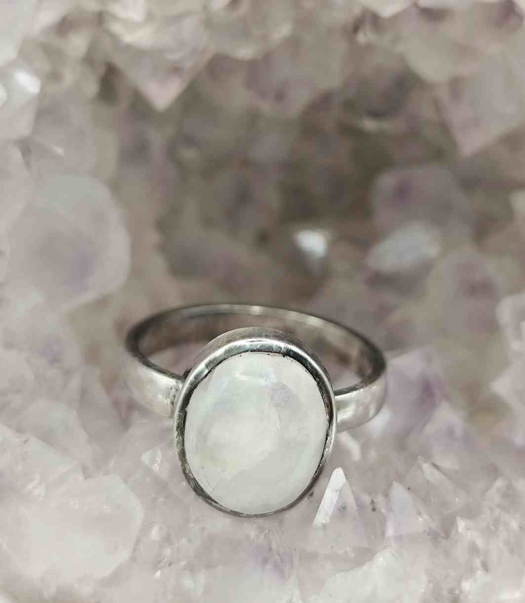 Anillo de Piedra Luna de plata
