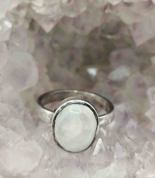 Anillo de Piedra Luna de plata