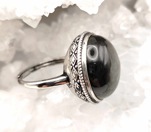 Anillo de Turmalina Plateada