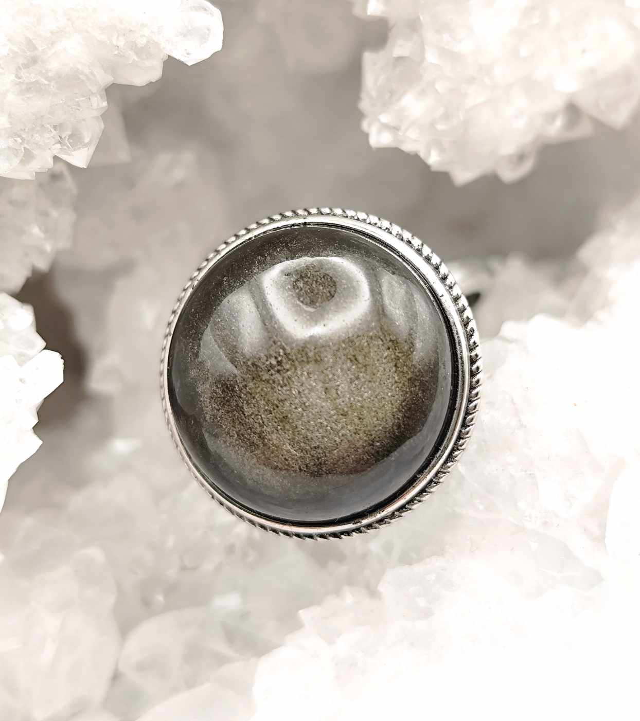 Anillo de Turmalina Plateada