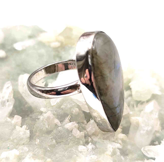 Anillo de Labradorita de plata