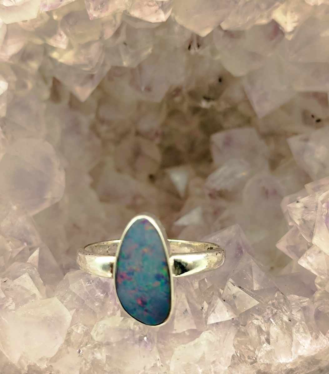 Anillo de Ópalo Bouler de plata