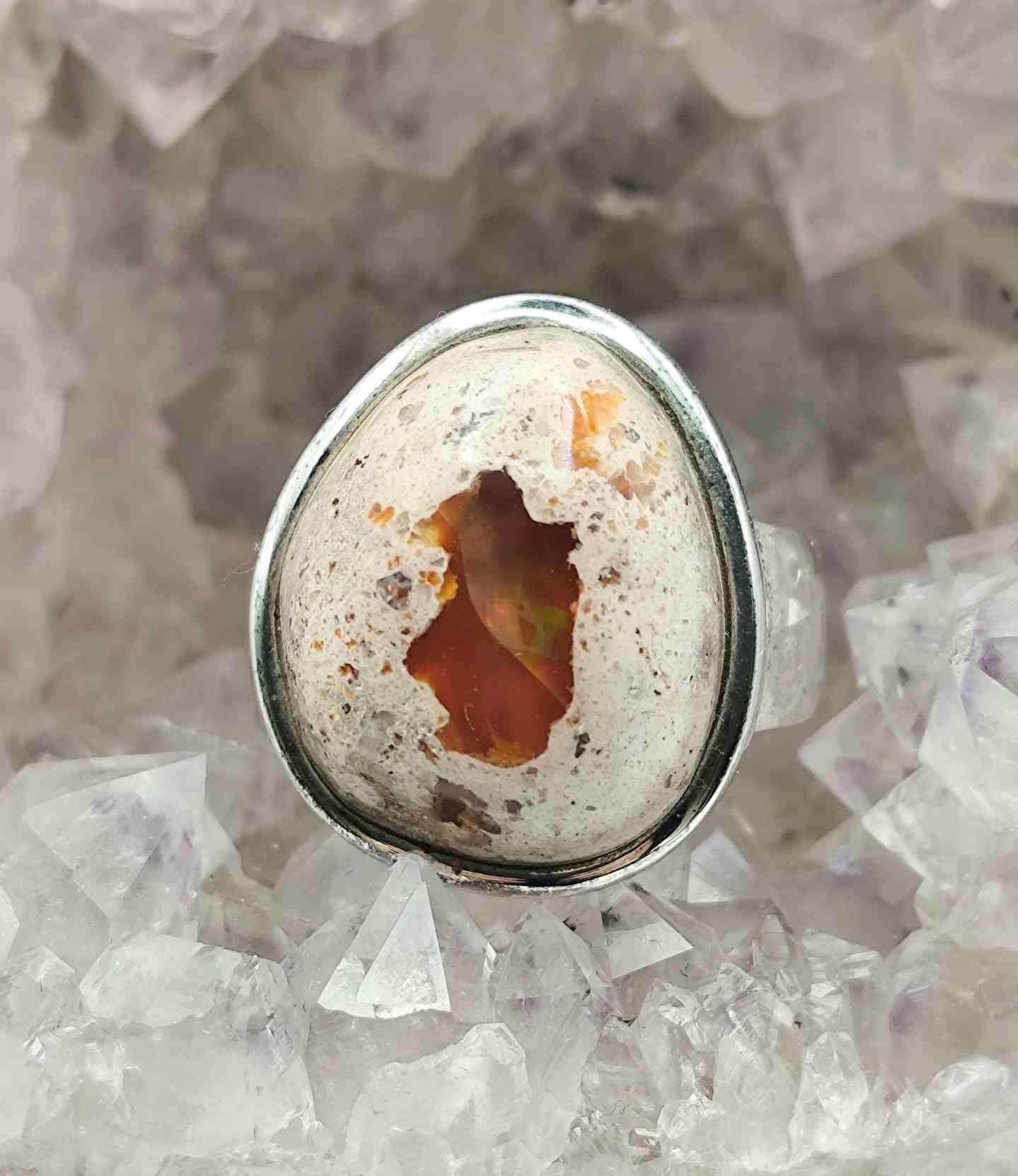 Anillo de Ópalo Fuego de plata