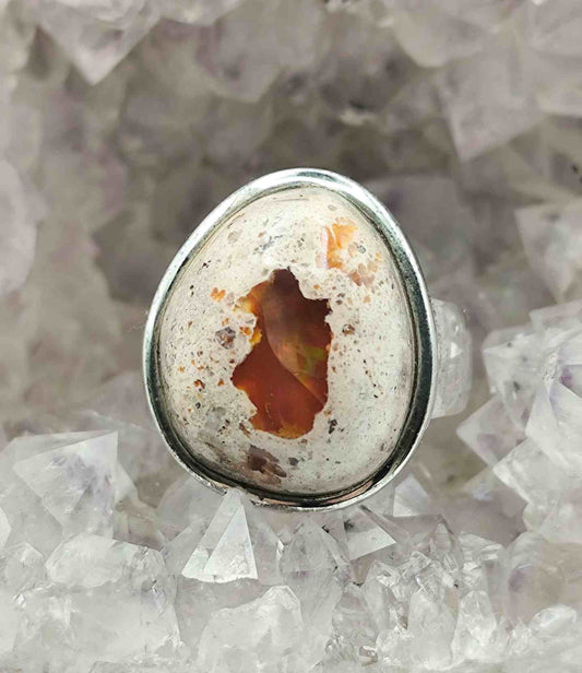 Anillo de Ópalo Fuego de plata