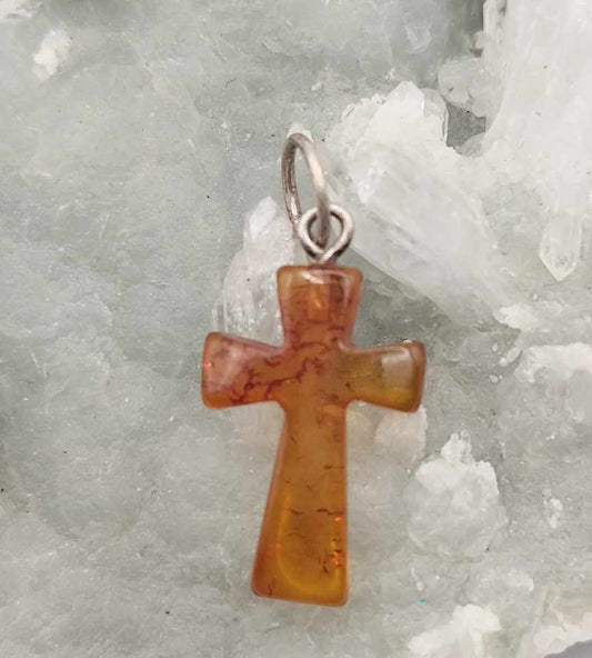 Colgante Cruz de Ambar