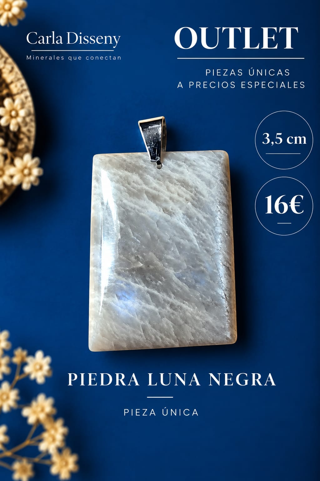 Colgante de Piedra Luna Negra