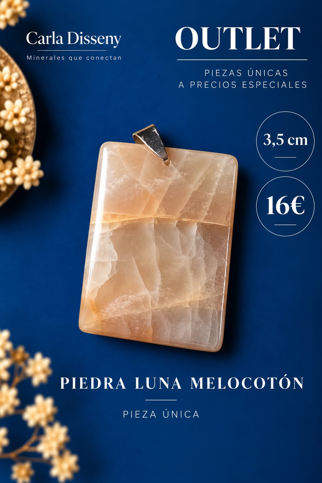 Colgante de Piedra Luna Melocotón