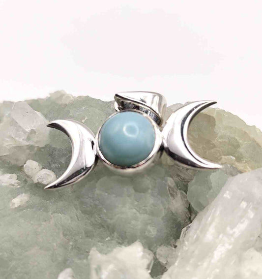Colgante Larimar en triple luna