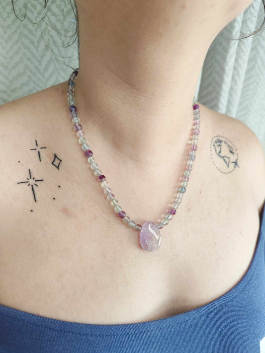 Collar de Amatista con Fluorita