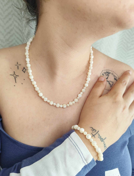 Conjunto de collar y pulsera de Nacar