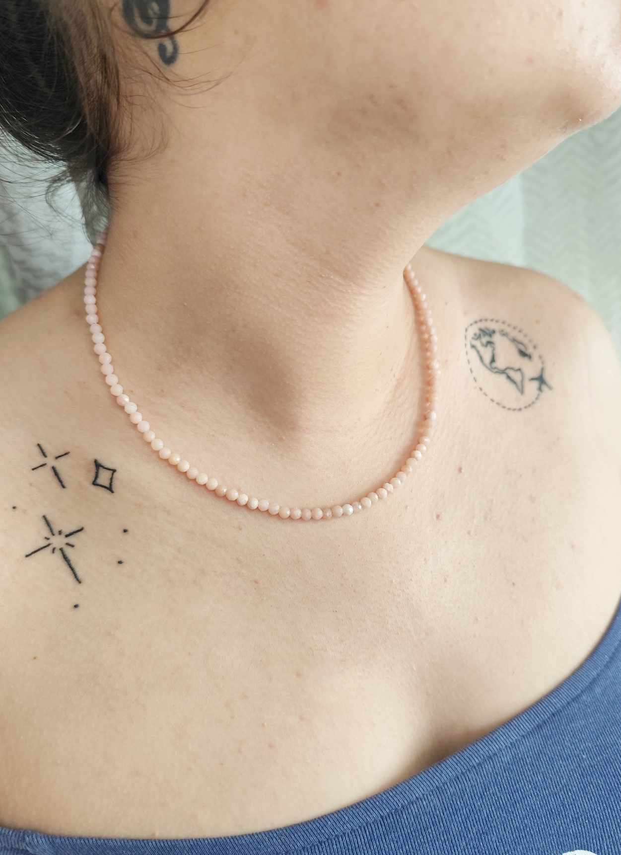 Collar de Ópalo Rosa Facetada