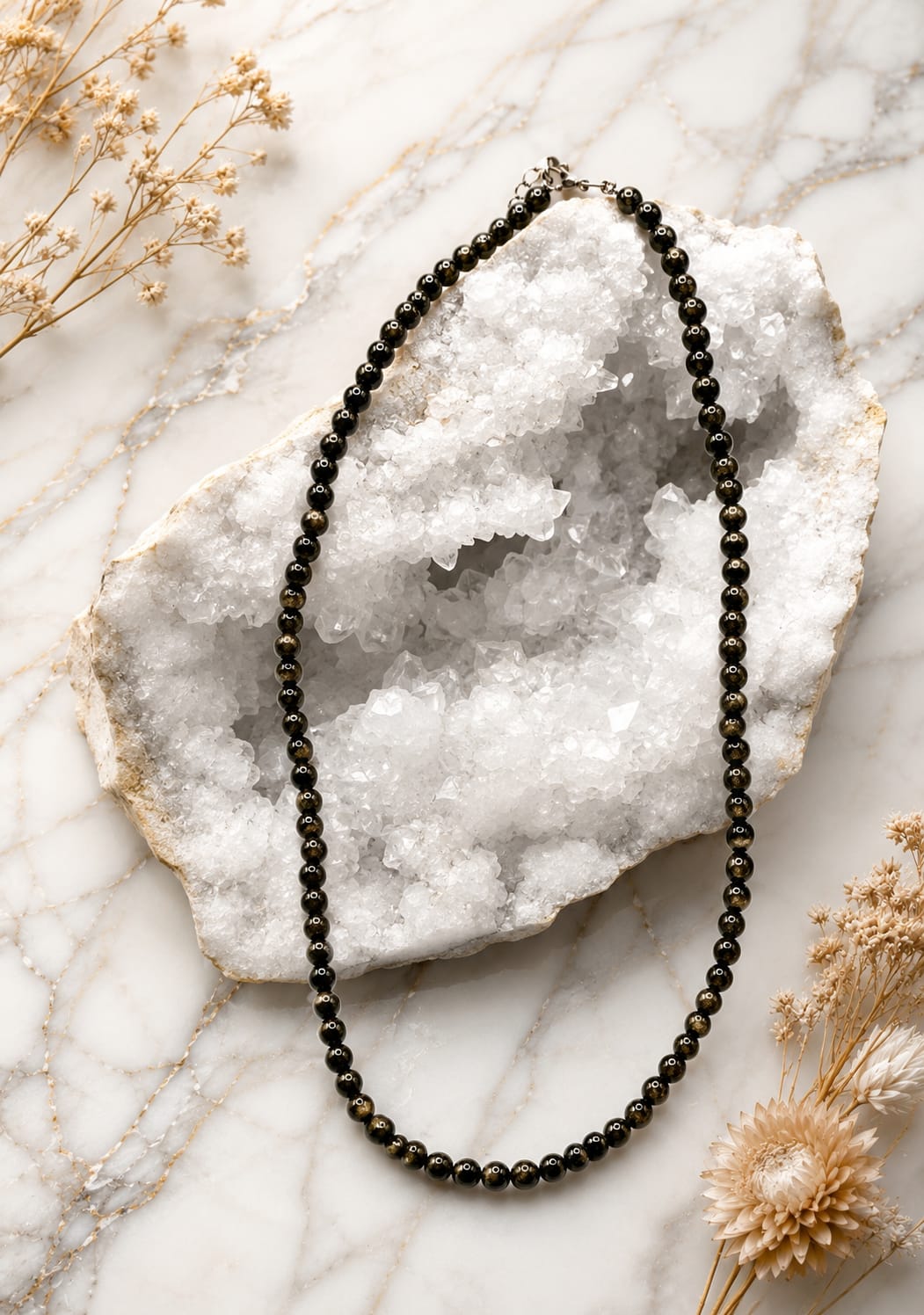 Collar de Obsidiana Dorada