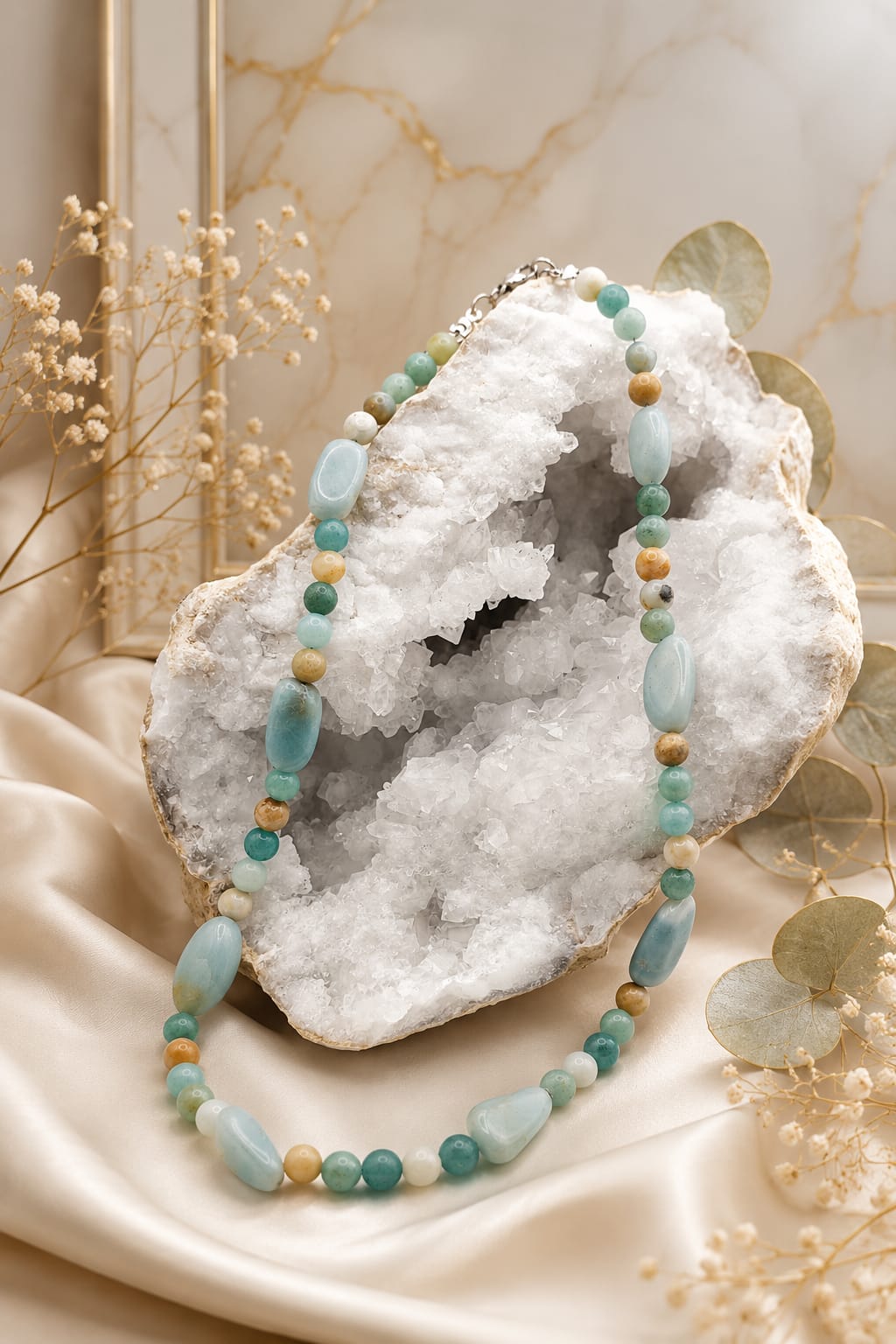 Conjunto de Collar y Pulsera de Amazonita