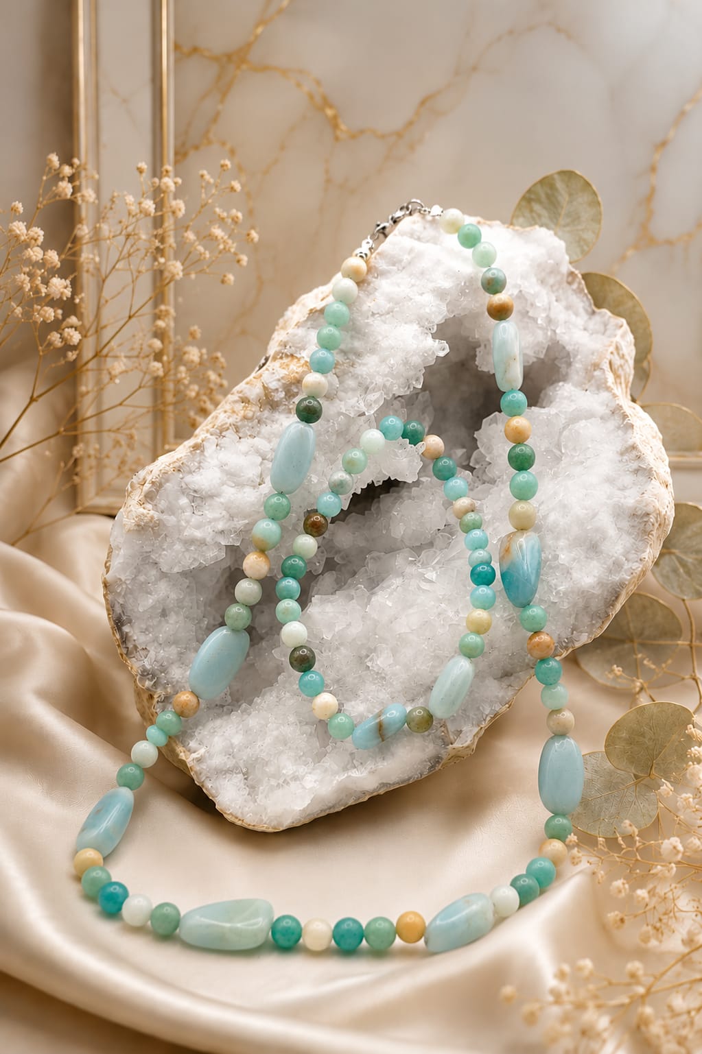Conjunto de Collar y Pulsera de Amazonita