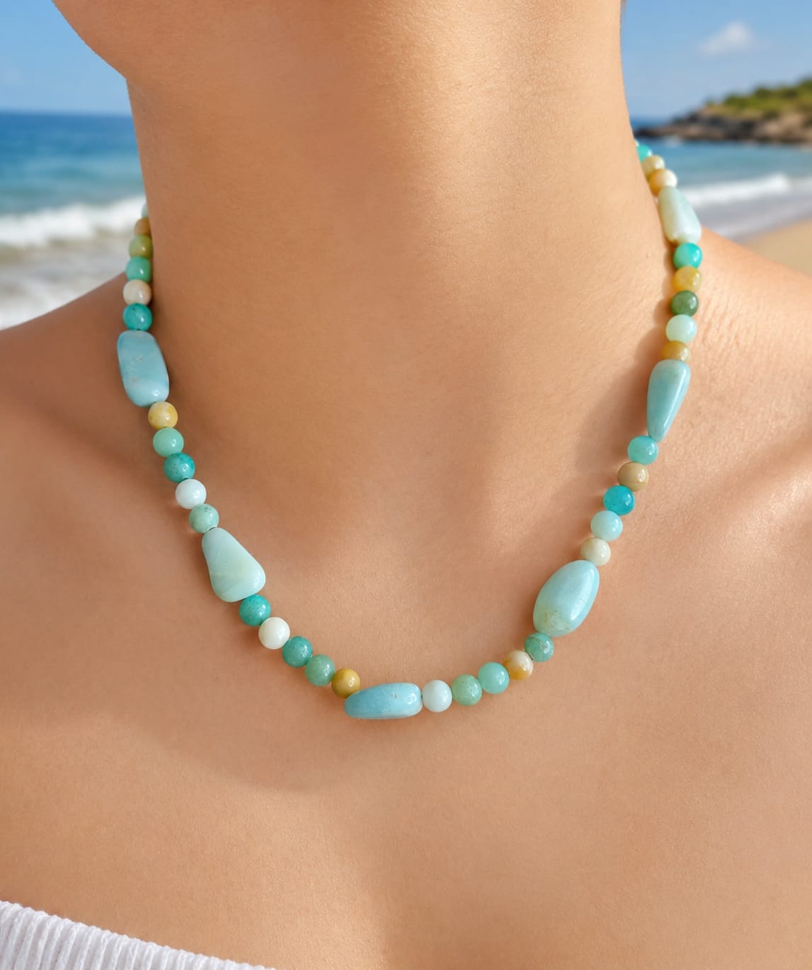 Conjunto de Collar y Pulsera de Amazonita
