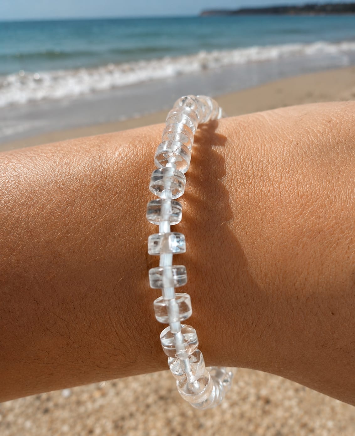 Conjunto de Collar y Pulsera de Cuarzo Disco