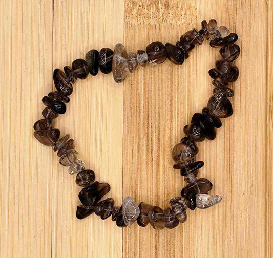 Pulsera de Cuarzo ahumado chip