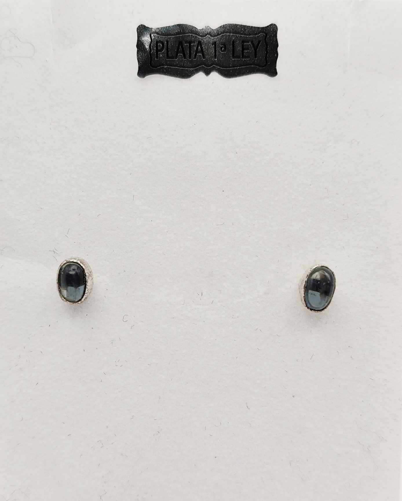 Pendientes de Botón de Iolita de plata