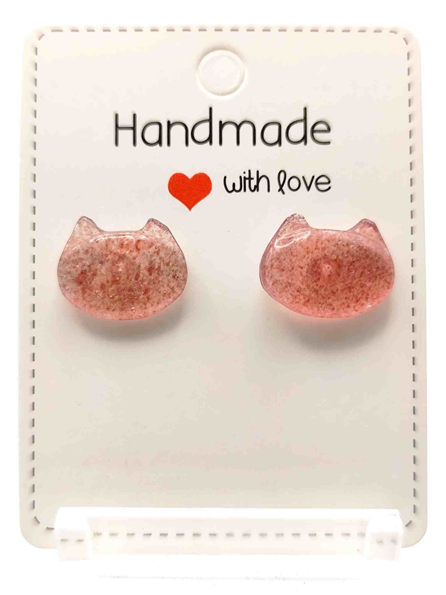 Pendientes de Cuarzo Rosa Gato