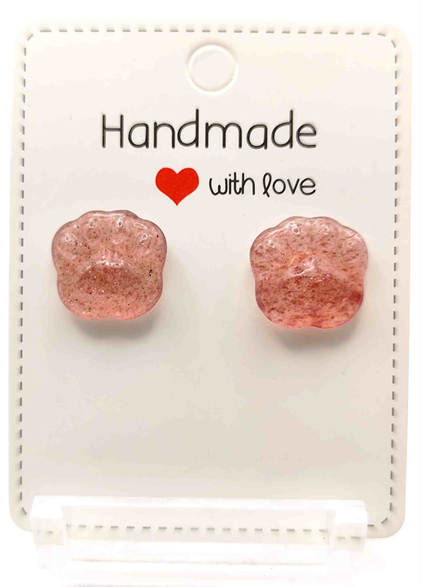 Pendientes de Cuarzo Rosa Huella