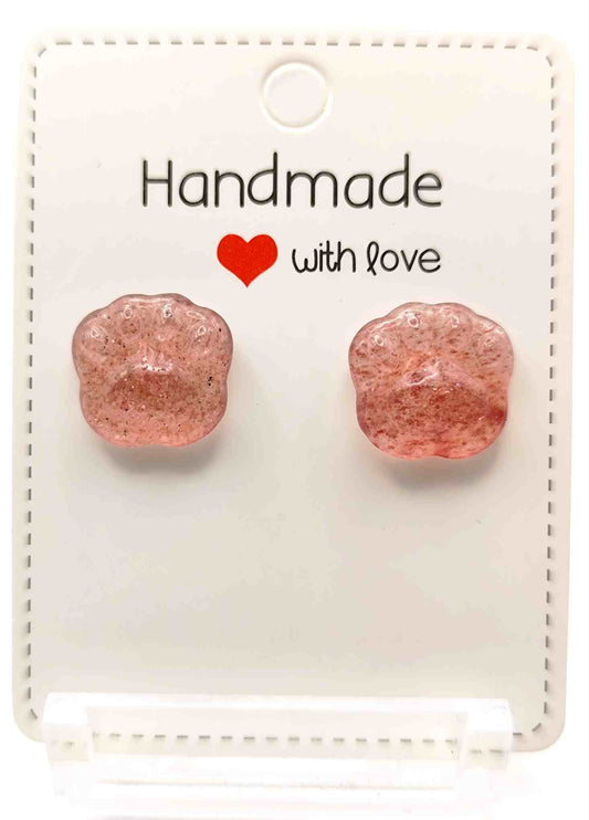 Pendientes de Cuarzo Rosa Huella