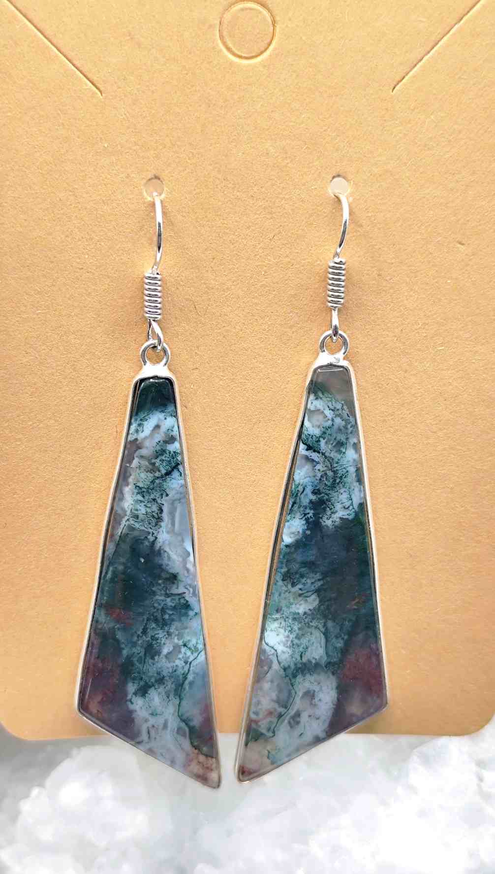 Pendientes de Ágata Musgo